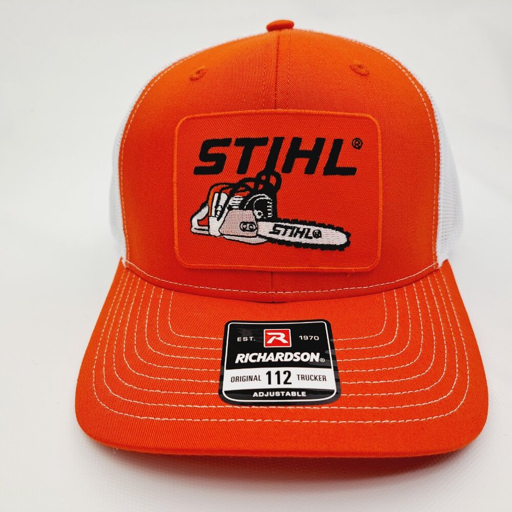 Stihl Richardson 112 Trucker Cap Hat Mesh Snapback Embroidered Patch